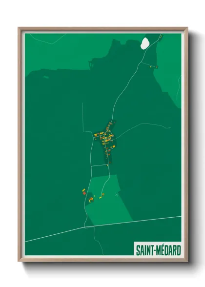 Une affiche de carte sur Saint-Médard