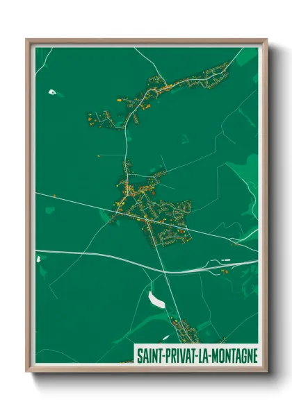 Une affiche de carte sur Saint-Privat-la-Montagne