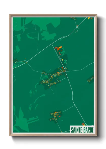 Une affiche de carte sur Sainte-Barbe