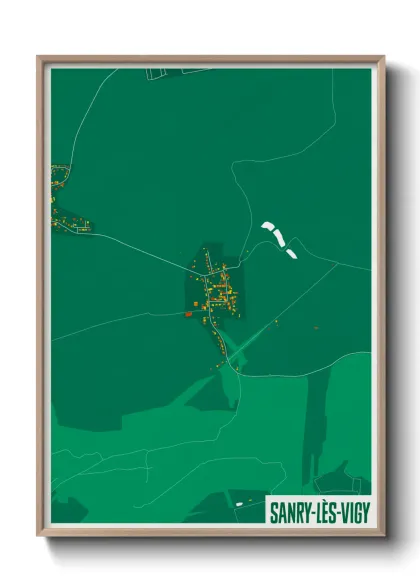 Une affiche de carte sur Sanry-lès-Vigy