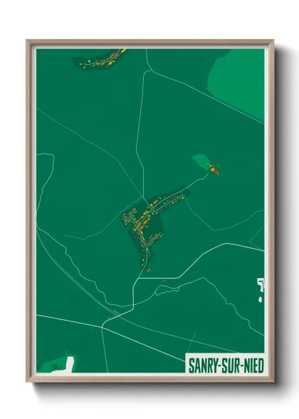 Une affiche de carte sur Sanry-sur-Nied