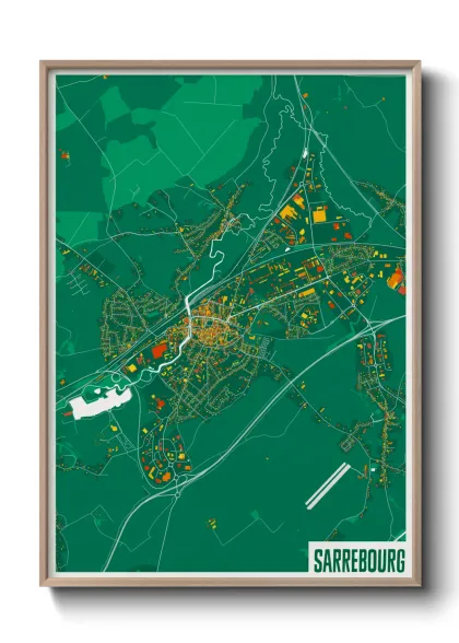 Une affiche de carte sur Sarrebourg