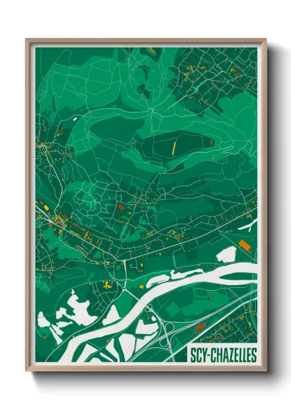 Une affiche de carte sur Scy-Chazelles