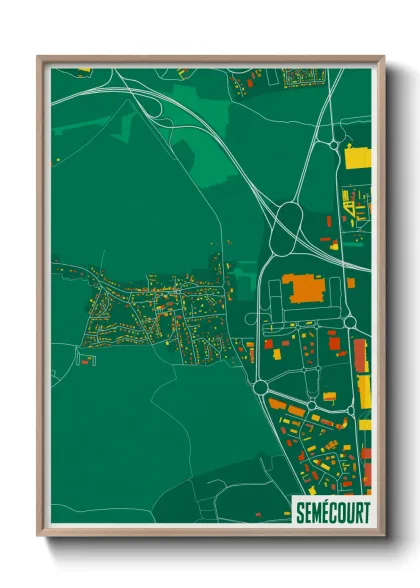 Une affiche de carte sur Semécourt