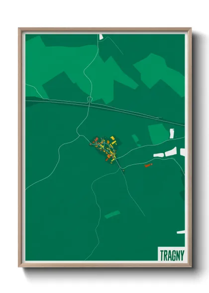 Une affiche de carte sur Tragny