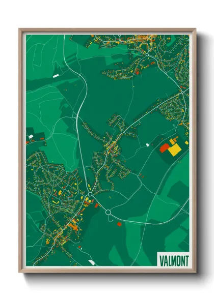 Une affiche de carte sur Valmont