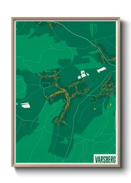 Une affiche de carte sur Varsberg