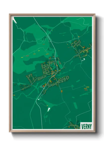 Une affiche de carte sur Verny