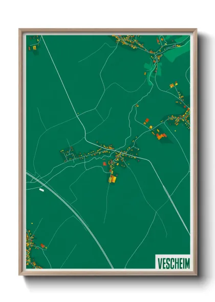 Une affiche de carte sur Vescheim
