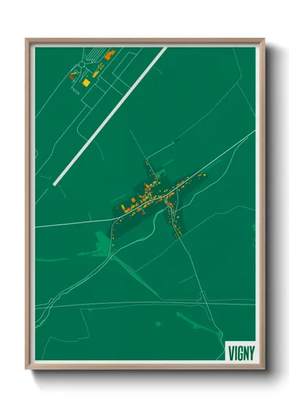 Une affiche de carte sur Vigny