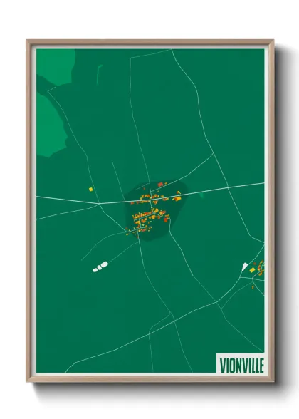 Une affiche de carte sur Vionville