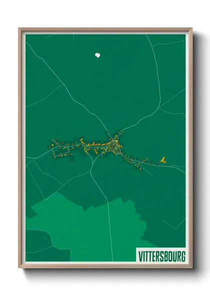 Une affiche de carte sur Vittersbourg