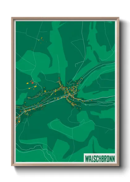 Une affiche de carte sur Walschbronn