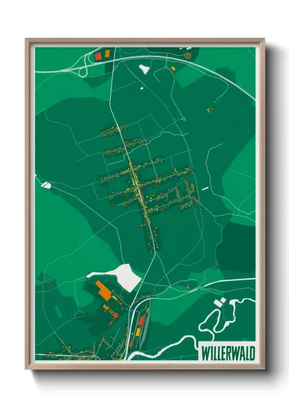 Une affiche de carte sur Willerwald