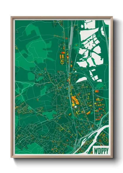 Une affiche de carte sur Woippy