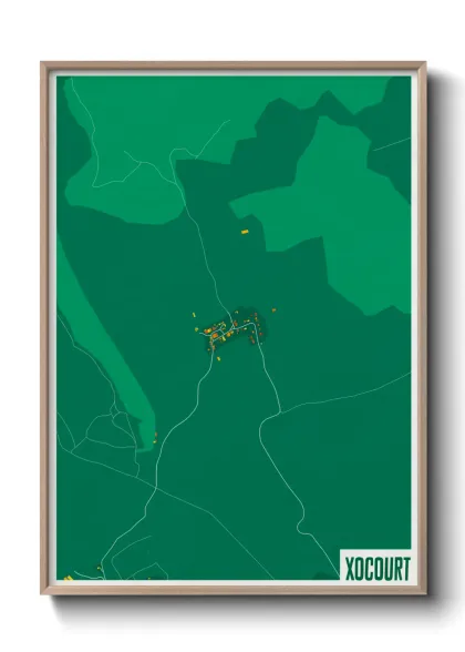 Une affiche de carte sur Xocourt