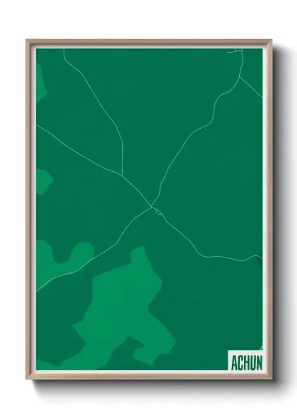 Une affiche de carte sur Achun