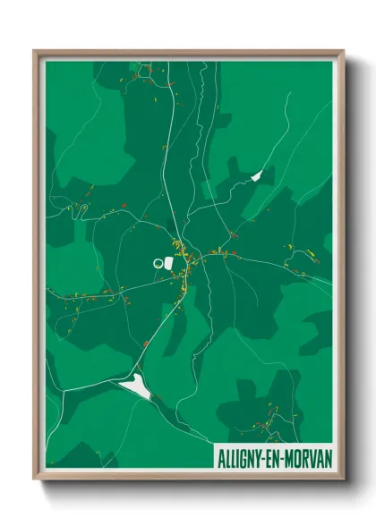 Une affiche de carte sur Alligny-en-Morvan