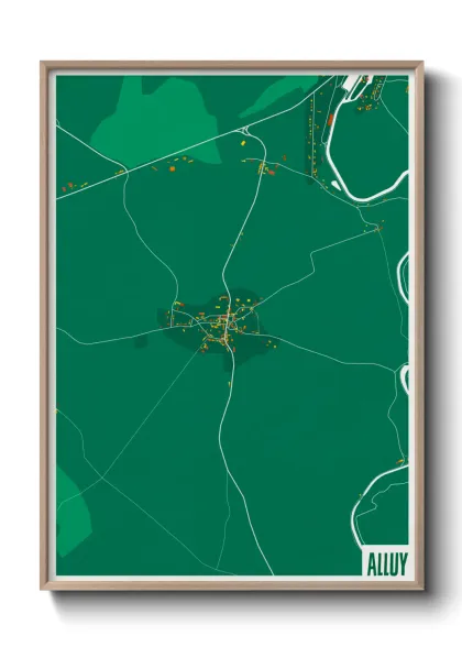 Une affiche de carte sur Alluy