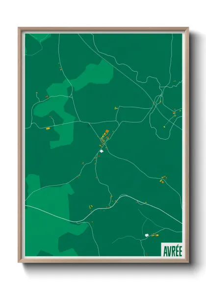 Une affiche de carte sur Avrée