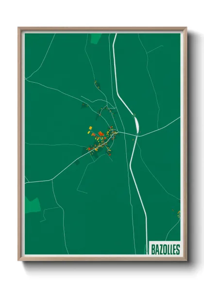 Une affiche de carte sur Bazolles