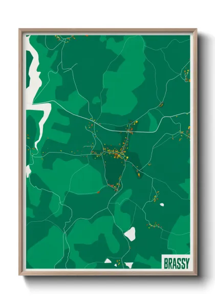 Une affiche de carte sur Brassy