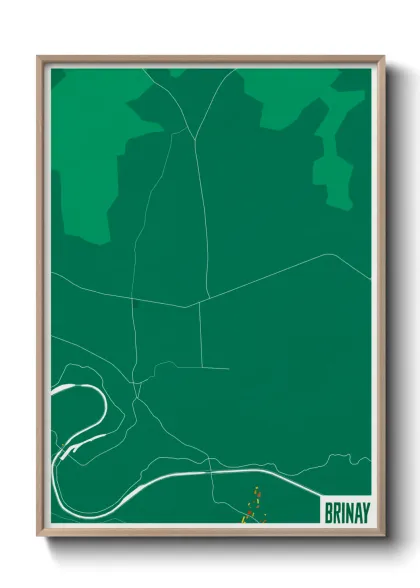 Une affiche de carte sur Brinay