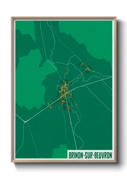 Une affiche de carte sur Brinon-sur-Beuvron