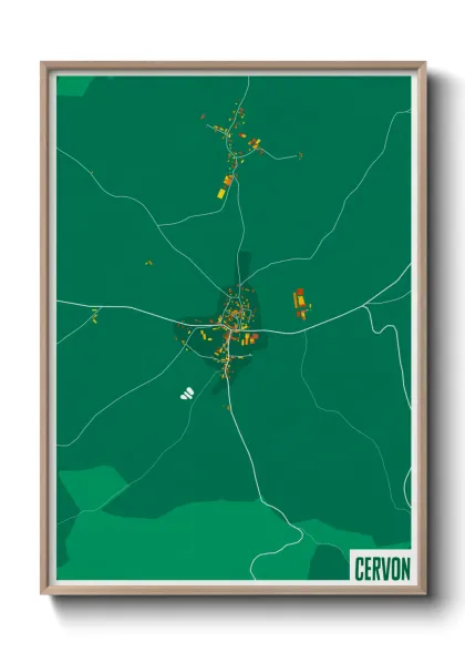 Une affiche de carte sur Cervon