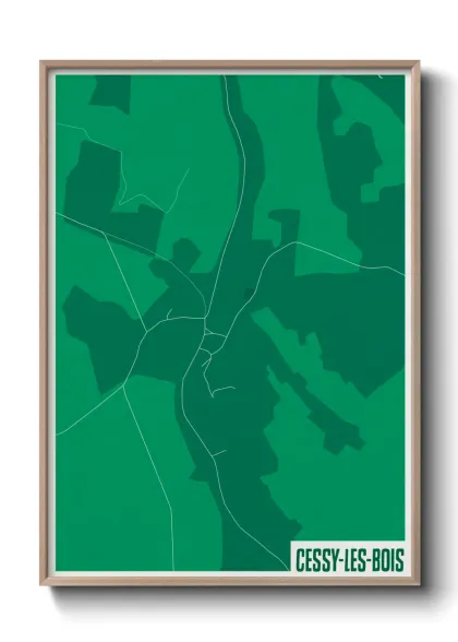 Une affiche de carte sur Cessy-les-Bois
