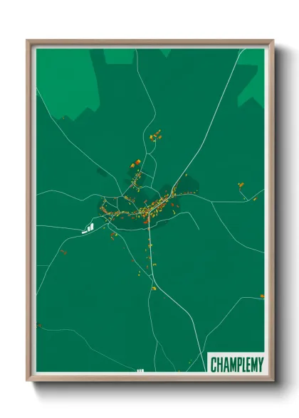 Une affiche de carte sur Champlemy