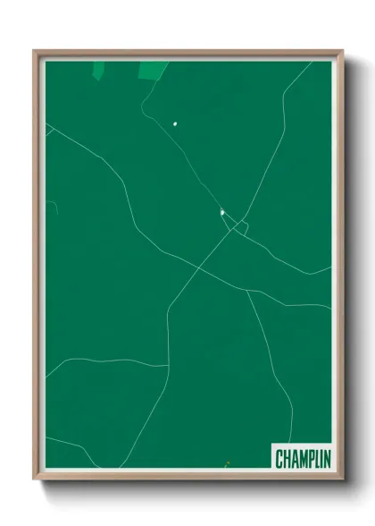 Une affiche de carte sur Champlin