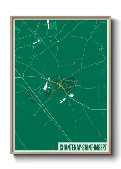 Une affiche de carte sur Chantenay-Saint-Imbert