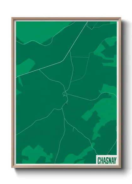 Une affiche de carte sur Chasnay