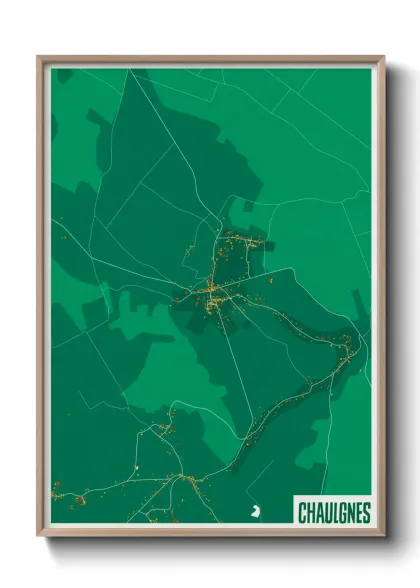Une affiche de carte sur Chaulgnes