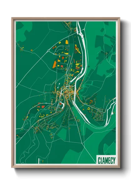 Une affiche de carte sur Clamecy