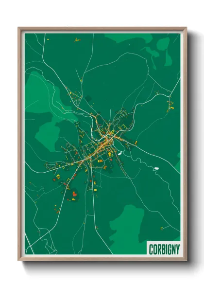 Une affiche de carte sur Corbigny
