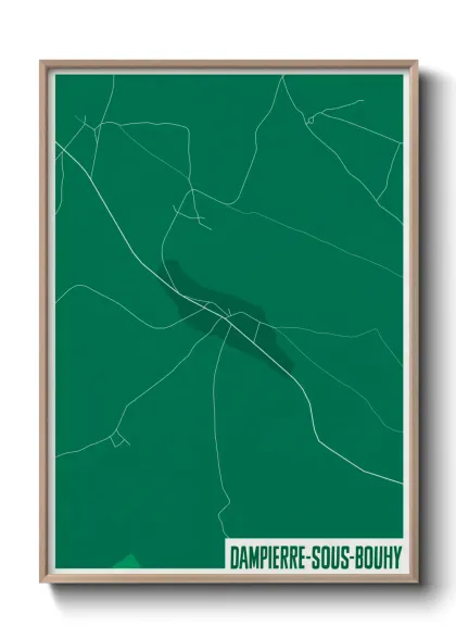 Une affiche de carte sur Dampierre-sous-Bouhy