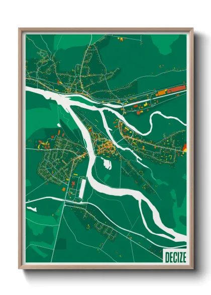 Une affiche de carte sur Decize