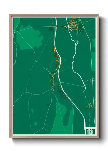 Une affiche de carte sur Dirol