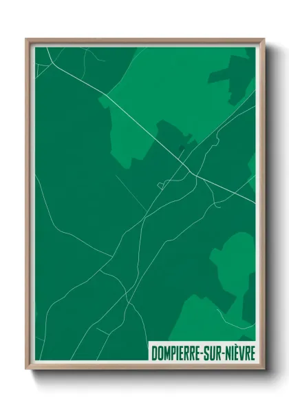 Une affiche de carte sur Dompierre-sur-Nièvre