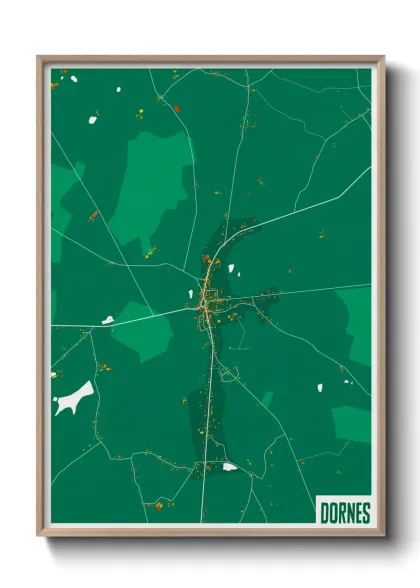 Une affiche de carte sur Dornes