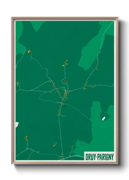 Une affiche de carte sur Druy-Parigny
