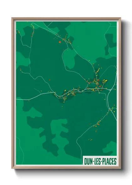 Une affiche de carte sur Dun-les-Places