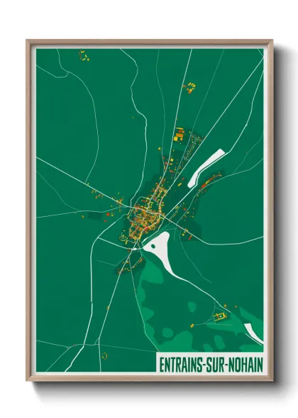 Une affiche de carte sur Entrains-sur-Nohain