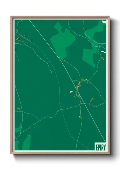 Une affiche de carte sur Epiry