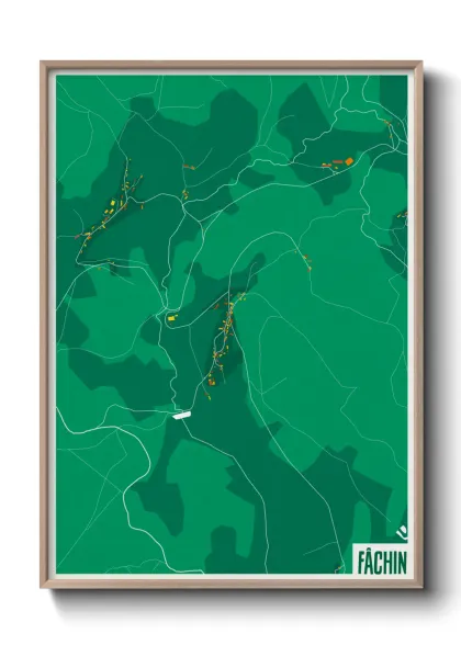 Une affiche de carte sur Fâchin