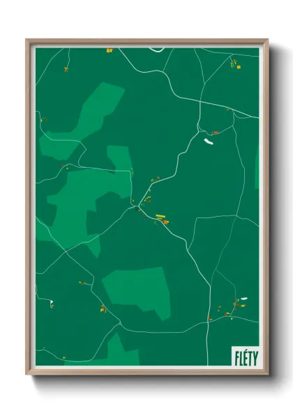 Une affiche de carte sur Fléty
