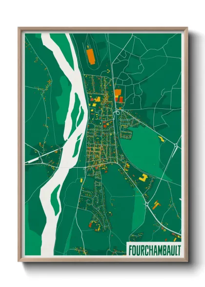 Une affiche de carte sur Fourchambault