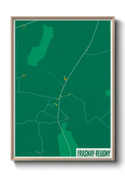 Une affiche de carte sur Frasnay-Reugny